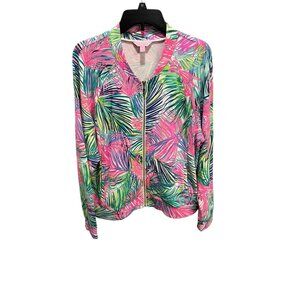 Lily Pulitzer UPF 50 Joleen Bomber Zip Up Jacket Scarlet Macaw Women's XL